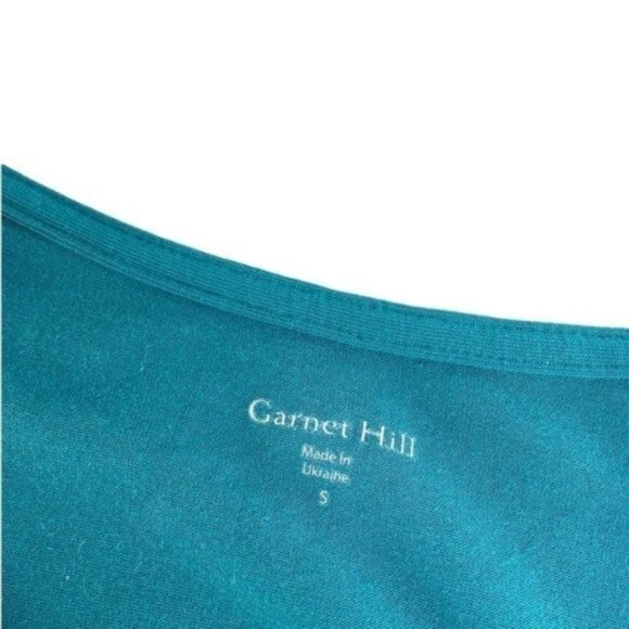 NWT Garnet Hill Teal Button Front Midi Jersey Dress - Picture 4 of 8